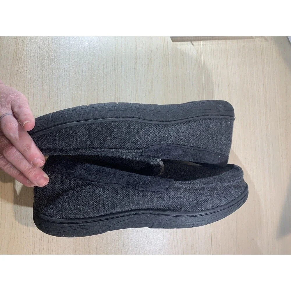 Wembley Memory Foam Slipper Shoe Mens XL 11-12 Black Indoor Outdoor Sole
